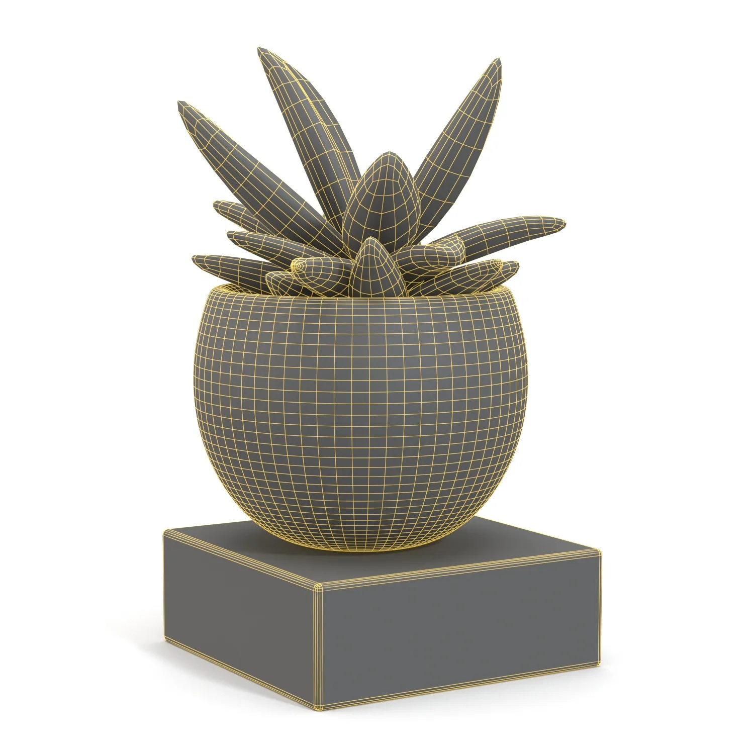Mini Decorative Fake Succulent Artificial Plants PBR 3D Model_07